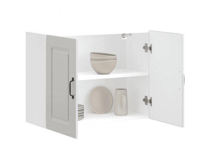 Sonata H Кухненски стенен шкаф, Kalmar, бял гланц, инженерно дърво