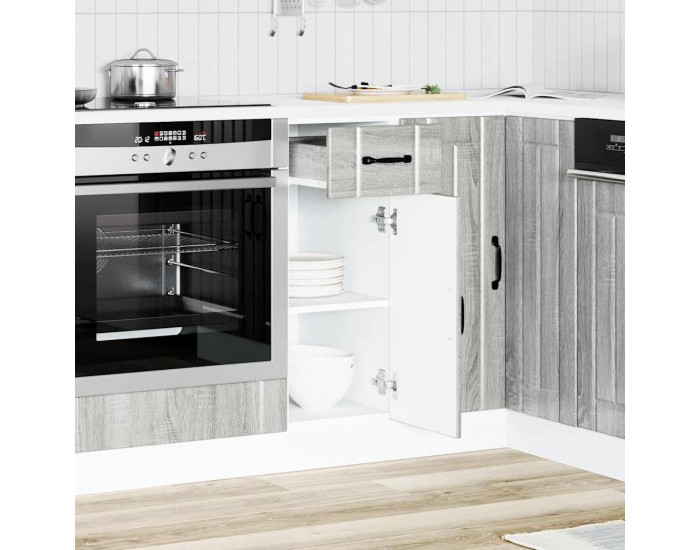 Sonata H Кухненски шкаф Lucca, сив сонома, инженерна дървесина