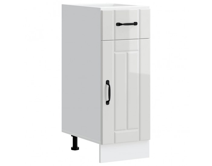 Sonata H Кухненски шкаф Lucca, бял гланц, инженерно дърв