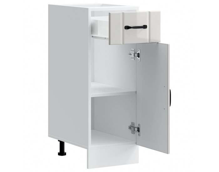 Sonata H Кухненски шкаф Lucca, бял гланц, инженерно дърв