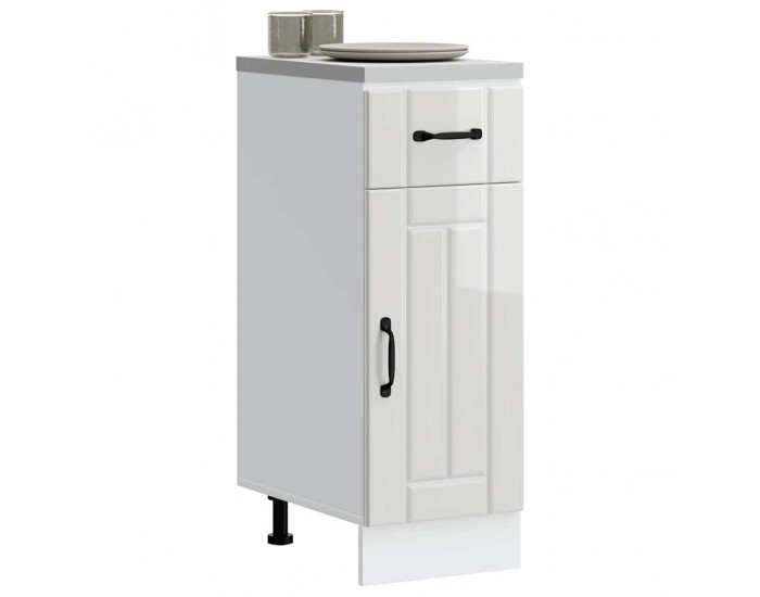 Sonata H Кухненски шкаф Lucca, бял гланц, инженерно дърв