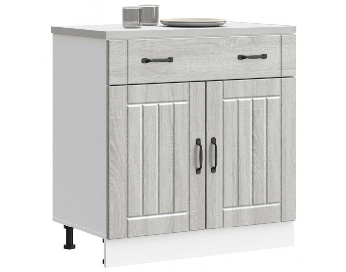 Sonata H Кухненски шкаф Lucca, сив сонома, инженерна дървесина