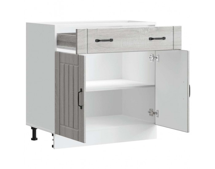 Sonata H Кухненски шкаф Lucca, сив сонома, инженерна дървесина