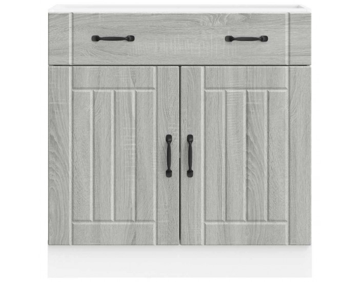 Sonata H Кухненски шкаф Lucca, сив сонома, инженерна дървесина