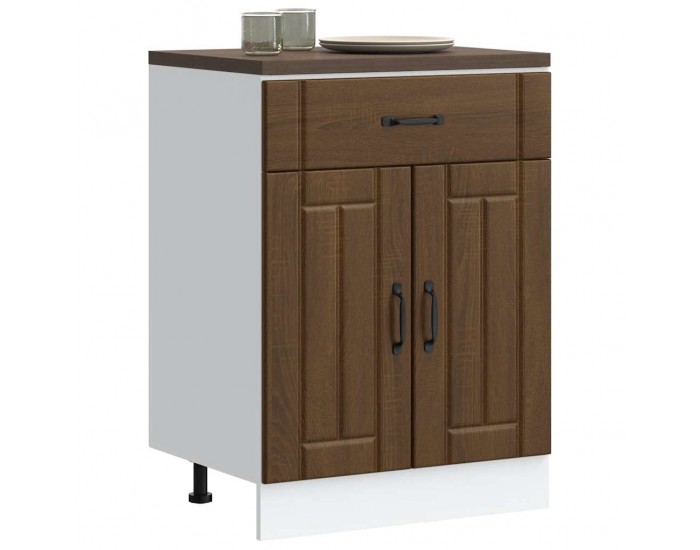 Sonata H Кухненски шкаф Lucca, кафяв дъб, инженерна дървесина