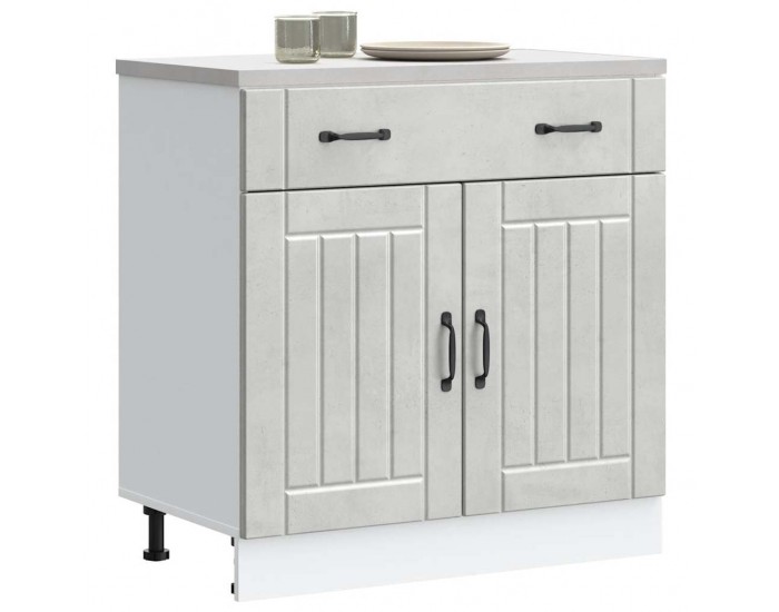 Sonata H Кухненски шкаф Lucca, бетонно сив, инженерно дърво