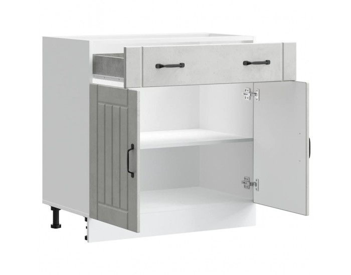 Sonata H Кухненски шкаф Lucca, бетонно сив, инженерно дърво