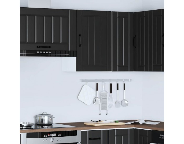 Sonata H Кухненски стенен шкаф Lucca, черен, инженерно дърво