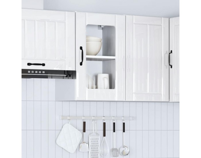 Sonata H Кухненски стенен шкаф със стъклена врата Lucca бял гланц