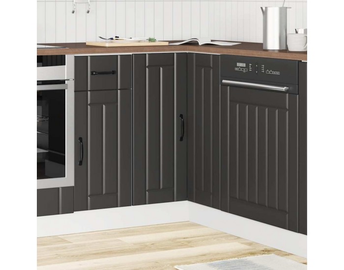 Sonata H Кухненски ъглов шкаф Lucca, черен, инженерно дърво