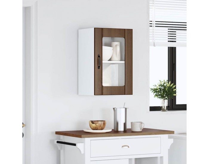 Sonata H Кухненски стенен шкаф със стъклена врата Lucca кафяв дъб