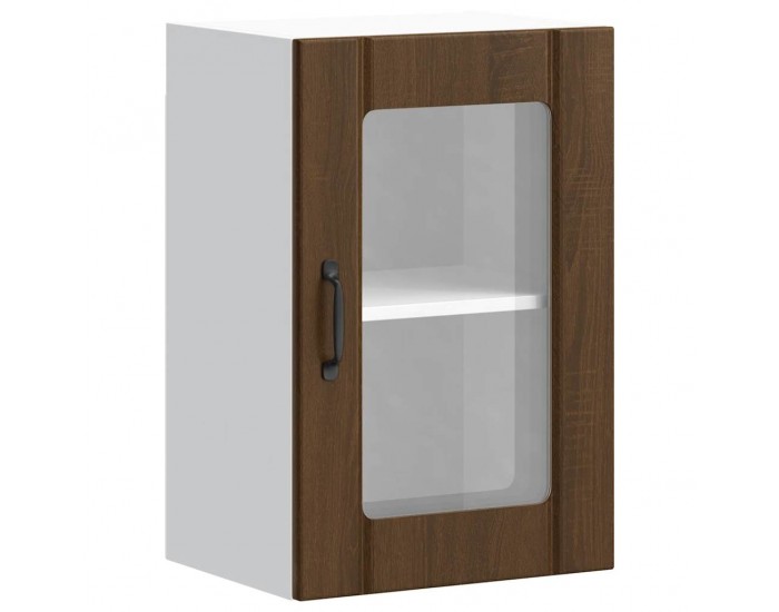 Sonata H Кухненски стенен шкаф със стъклена врата Lucca кафяв дъб