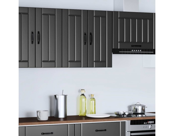 Sonata H Кухненски стенен шкаф Lucca, черен, инженерно дърво