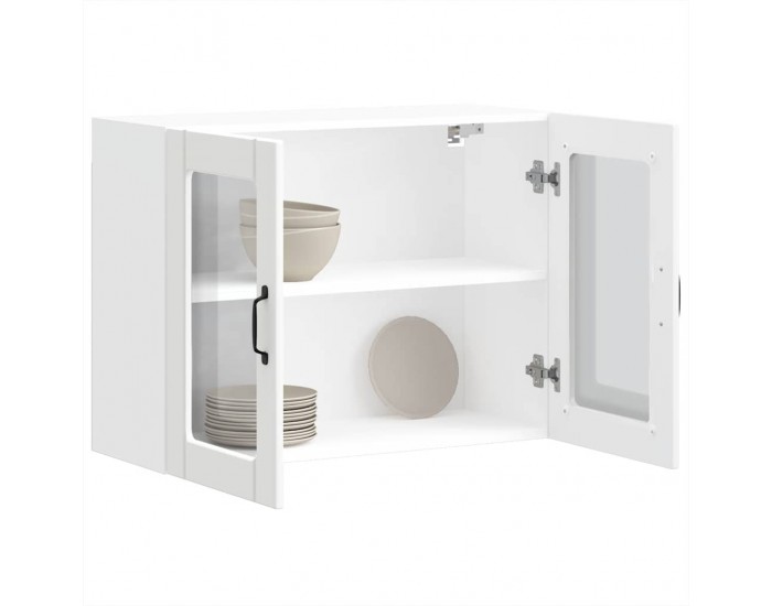Sonata H Кухненски стенен шкаф със стъклена врата Lucca бял