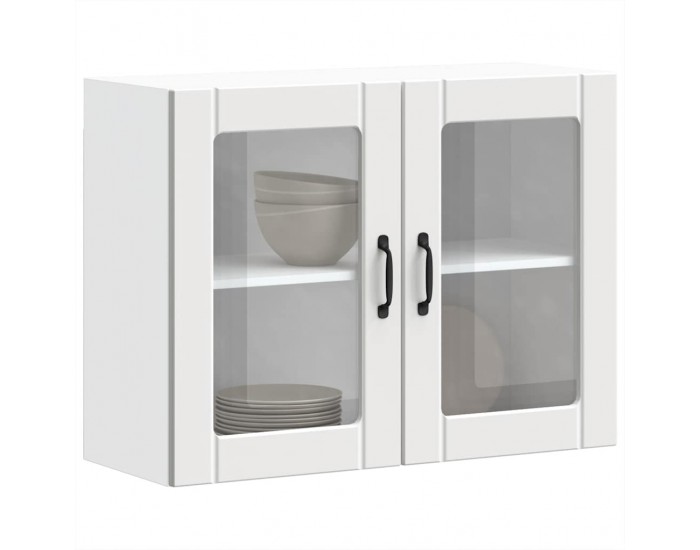 Sonata H Кухненски стенен шкаф със стъклена врата Lucca бял