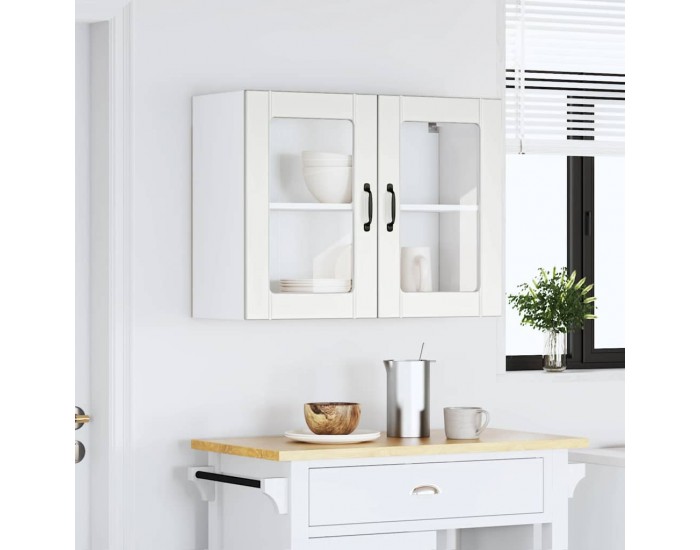 Sonata H Кухненски стенен шкаф със стъклена врата Lucca бял