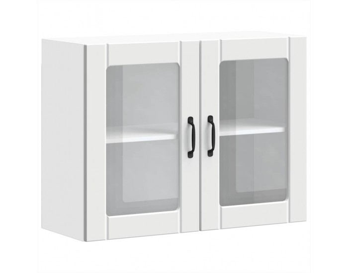 Sonata H Кухненски стенен шкаф със стъклена врата Lucca бял