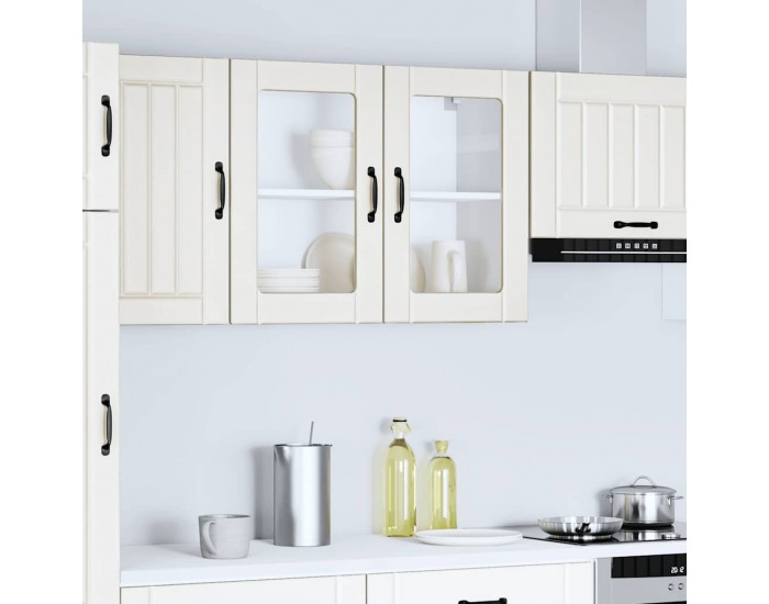 Sonata H Кухненски стенен шкаф със стъклена врата Lucca бял