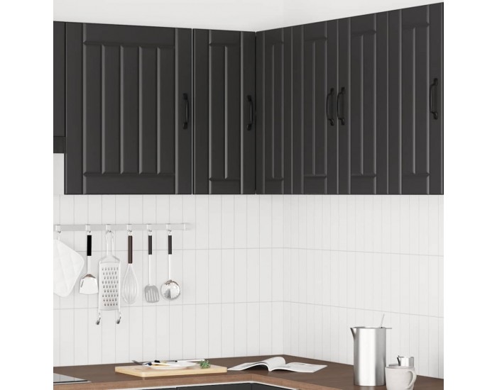 Sonata H Кухненски стенен ъглов шкаф Lucca, черен, инженерно дърво