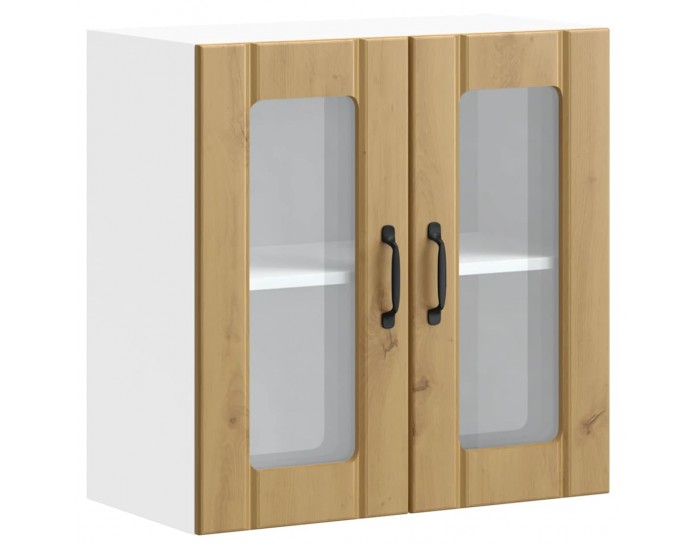 Sonata H Кухненски стенен шкаф със стъклена врата Lucca от дъб Artisan, инженерна дървесина