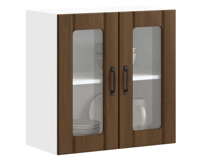 Sonata H Кухненски стенен шкаф със стъклена врата Lucca кафяв дъб