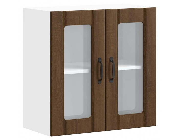 Sonata H Кухненски стенен шкаф със стъклена врата Lucca кафяв дъб