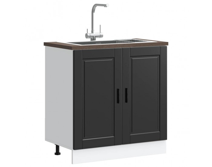 Sonata H Шкаф за мивка, Porto, черен, 80x46x81,5 см, инженерно дърво