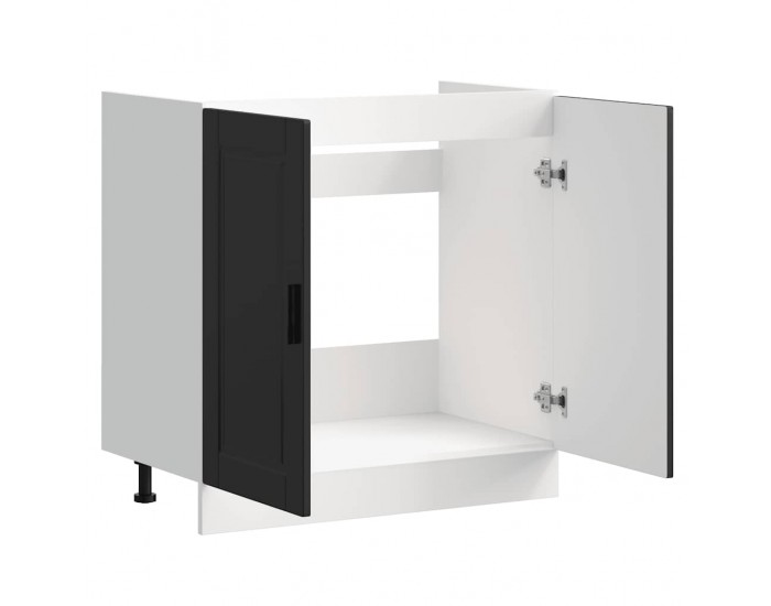 Sonata H Шкаф за мивка, Porto, черен, 80x46x81,5 см, инженерно дърво