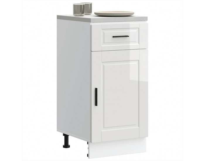 Sonata H Кухненски шкаф Porto, бял гланц, инженерно дърво