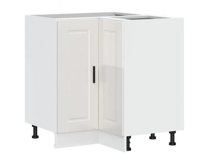 Sonata H Кухненски ъглов шкаф Lucca, бял гланц, инженерно дърво