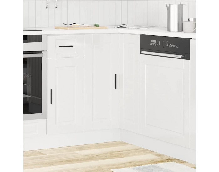 Sonata H Кухненски ъглов шкаф Lucca, бял гланц, инженерно дърво