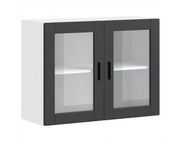 Sonata H Кухненски стенен шкаф със стъклена врата Porto черен