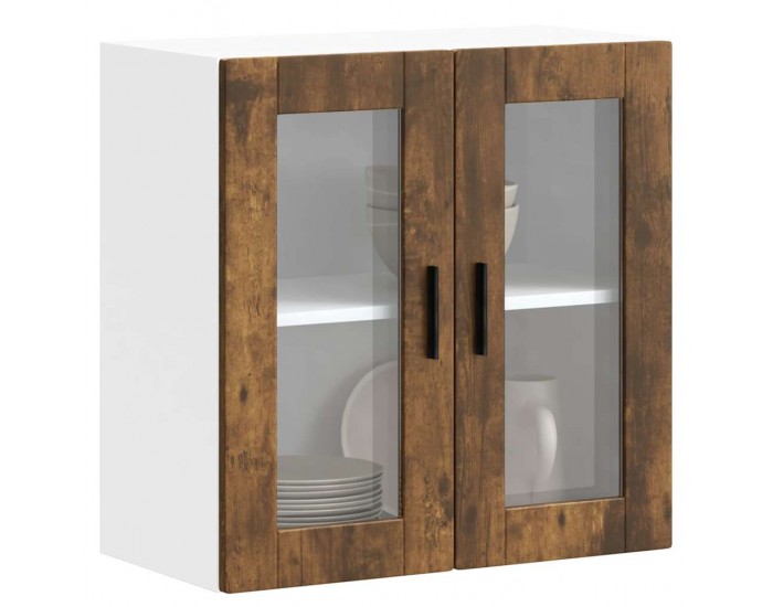Sonata H Кухненски стенен шкаф със стъклена врата Porto опушен дъб