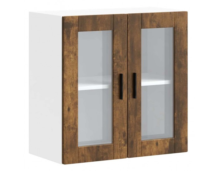 Sonata H Кухненски стенен шкаф със стъклена врата Porto опушен дъб