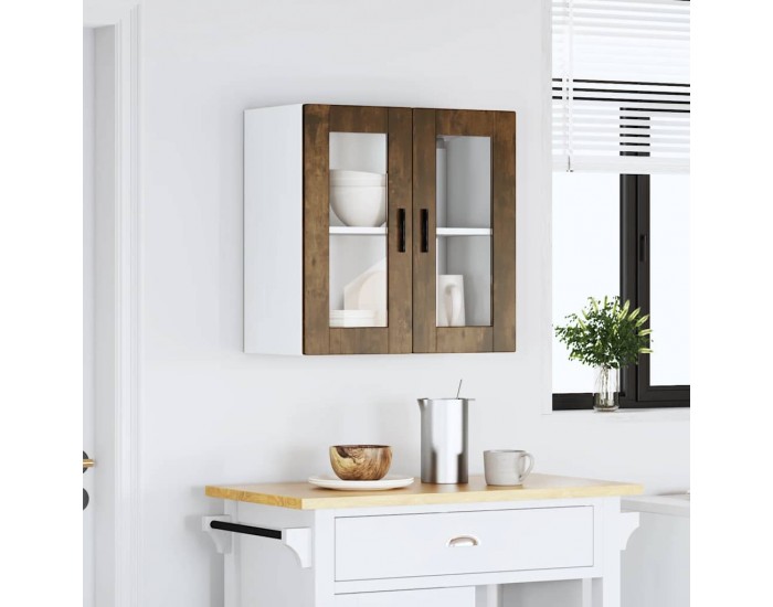 Sonata H Кухненски стенен шкаф със стъклена врата Porto опушен дъб