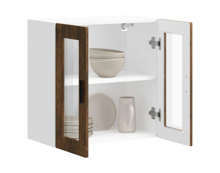 Sonata H Кухненски стенен шкаф със стъклена врата Porto опушен дъб