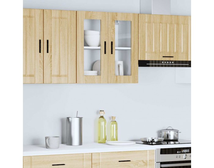 Sonata H Кухненски стенен шкаф със стъклена врата Porto дъб сонома