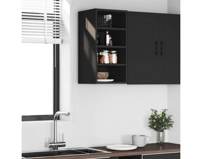 Sonata H Висящ шкаф Рига, черен, 30x29,5x60 см, инженерно дърво