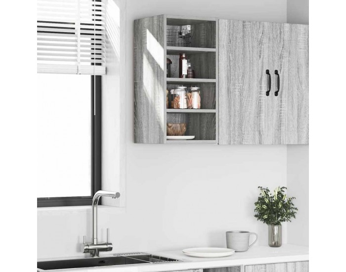 Sonata H Висящ шкаф Рига сив, цвят сонома, 30x29,5x60 см, инженерно дърво