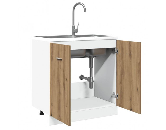 Sonata H Долен шкаф за мивка Lyon, дъб Artisan, 80x46x81,5 см, инженерно дърво