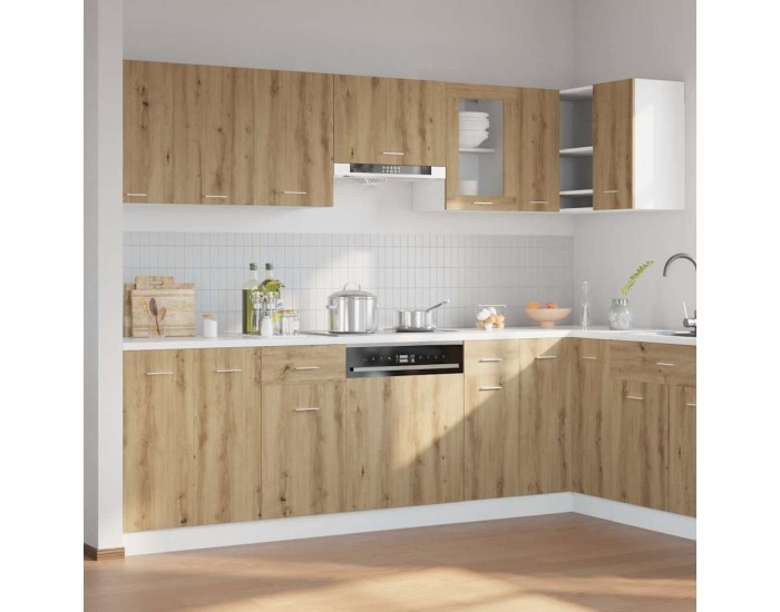 Sonata H Комплект кухненски шкафове, 11 части, Lyon, дъбов рафт, инженерна дървесина