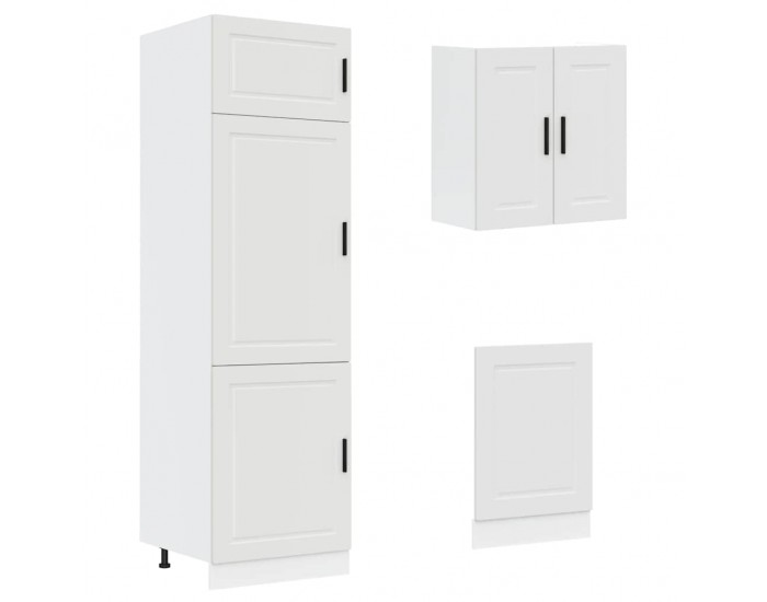 Sonata H Комплект кухненски шкафове от 8 части Porto, бяло инженерно дърво