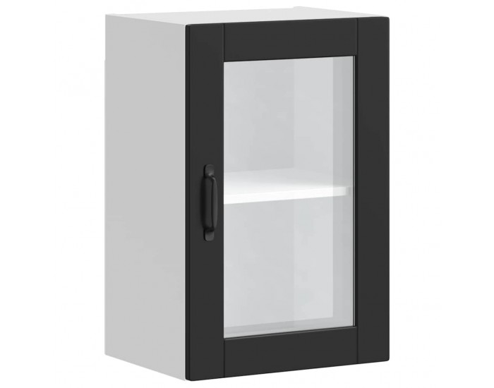 Sonata H Кухненски стенен шкаф със стъклена врата Porto черно