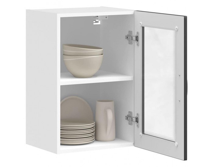 Sonata H Кухненски стенен шкаф със стъклена врата Porto черно