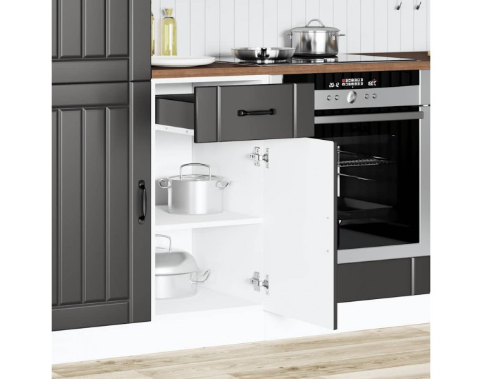 Sonata H Кухненски шкаф Lucca Черно инженерно дърво