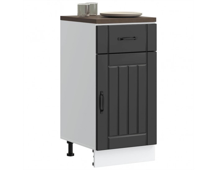 Sonata H Кухненски шкаф Lucca Черно инженерно дърво