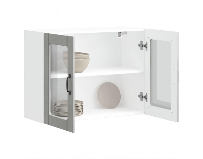 Sonata H Кухненски стенен шкаф със стъклена врата Lucca бетонно сив