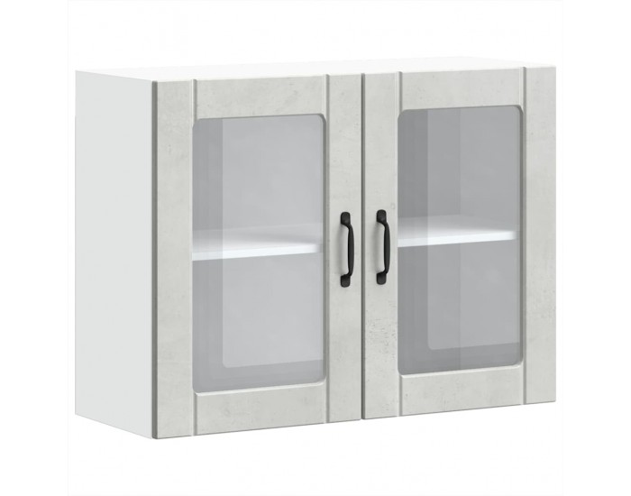 Sonata H Кухненски стенен шкаф със стъклена врата Lucca бетонно сив