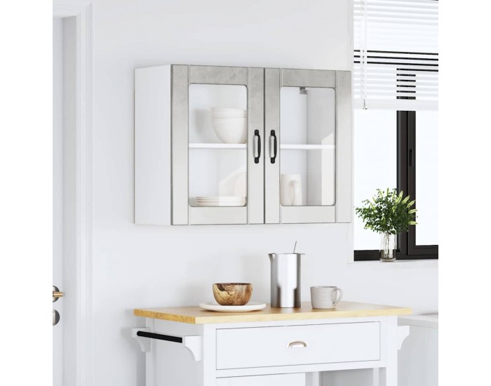 Sonata H Кухненски стенен шкаф със стъклена врата Lucca бетонно сив