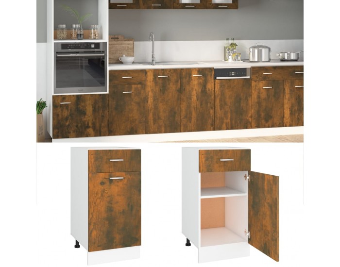 Sonata H Долен шкаф с чекмеджета Lyon, опушен дъб, 40x46x81,5 см, инженерно дърво